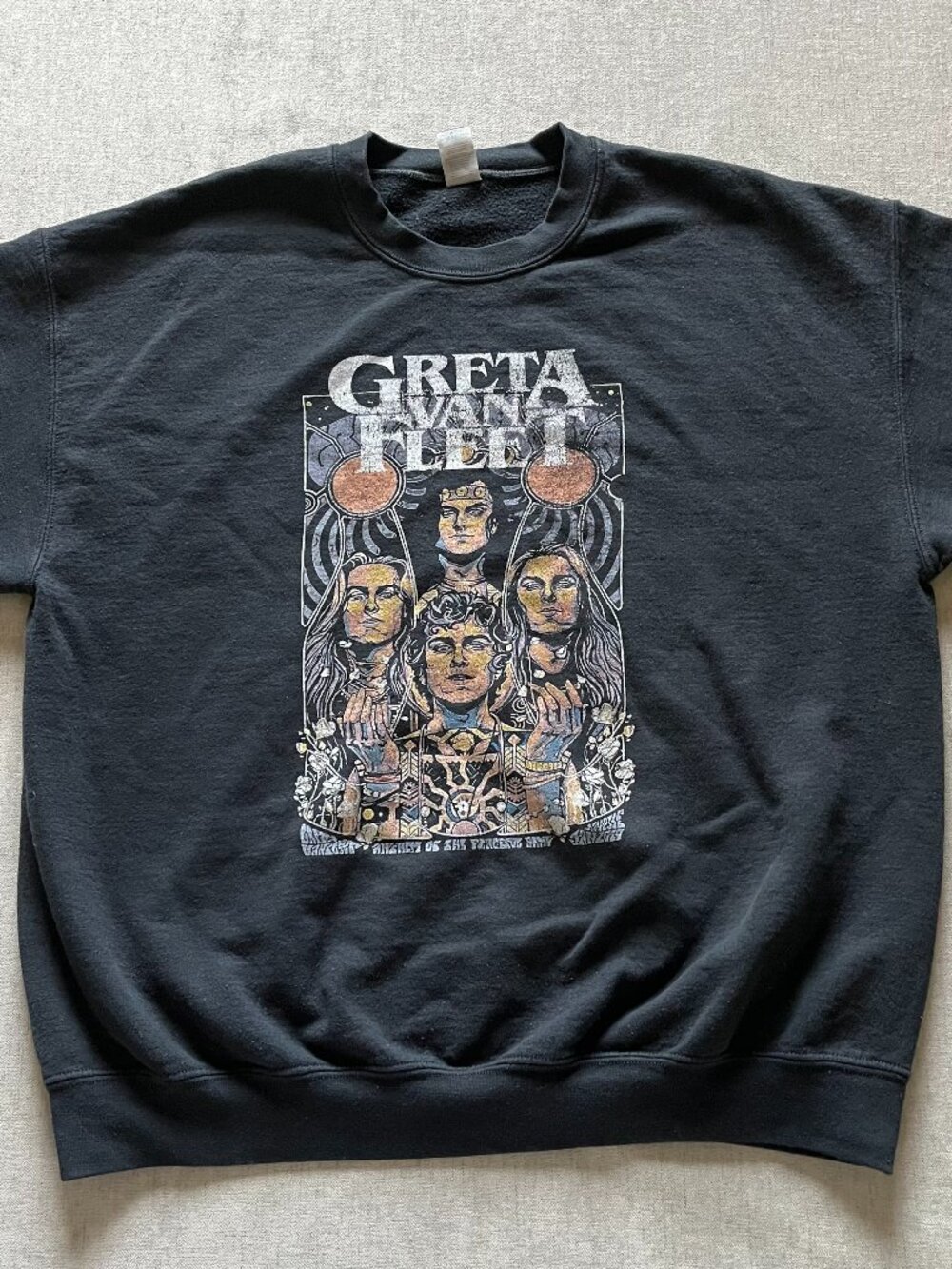 Greta Van Fleet Band Sweatshirt Adult XL Black Logo Pullover Heavy Blend Cotton